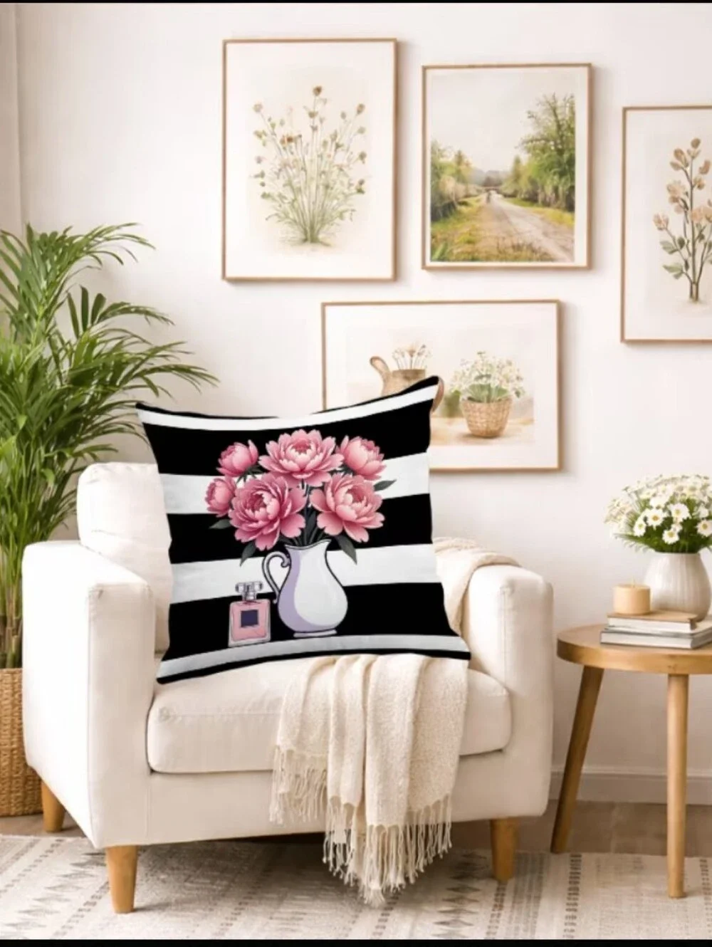 Pink Floral & Tutu Accent Pillow Covers – Set of 4